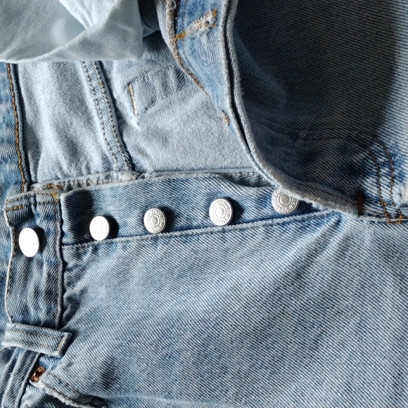 Thrashed Levis vintage hi waisted 501 90s distressed button fly jeans Women's 10 - Picture 8 of 15